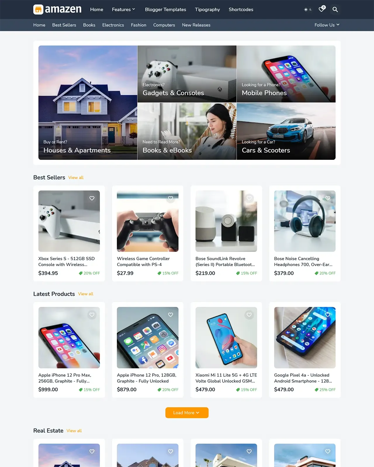 Amazen - Responsive Affiliate & Classified Ads Blogger Template