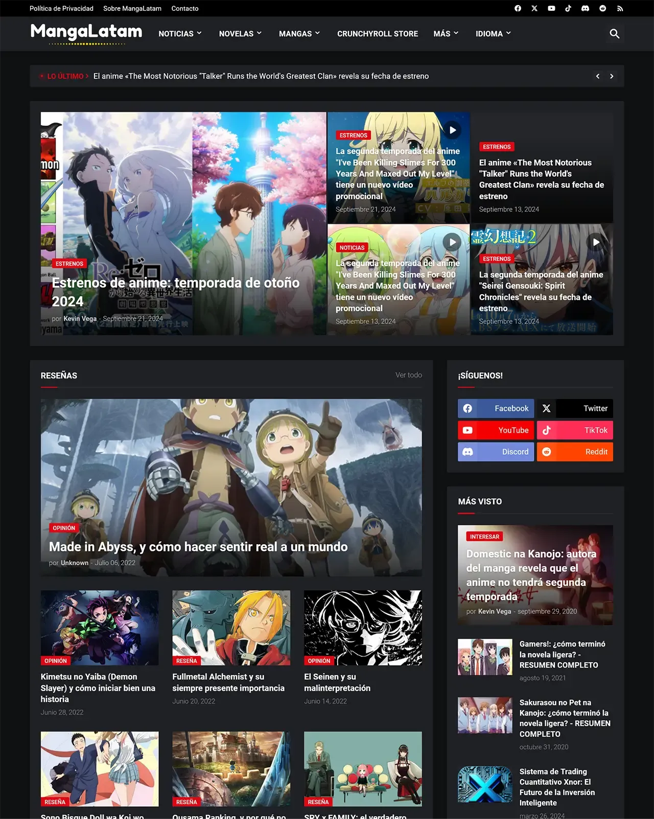 MangaLatam - Mangas, Novelas, Noticias y Resúmenes