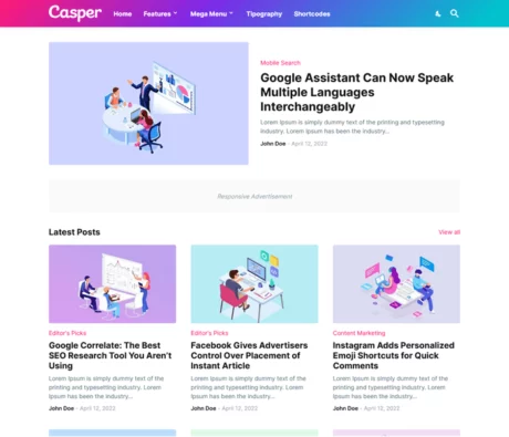 Casper - Responsive Blogger Template